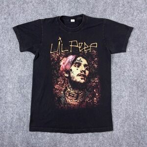 Lil Peep Memorial Graphic T-Shirt Mens Small Black Short Sleeve Portrait Tee